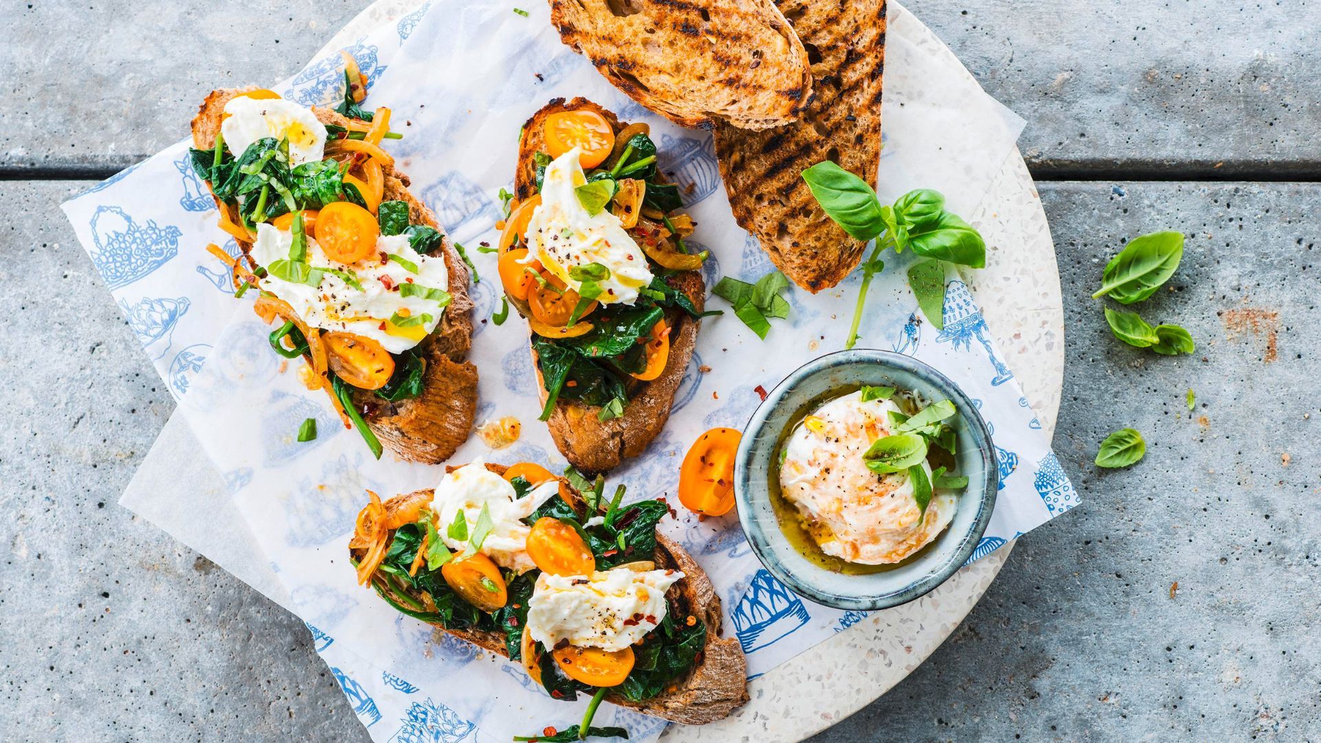 Spinach bruchetta top