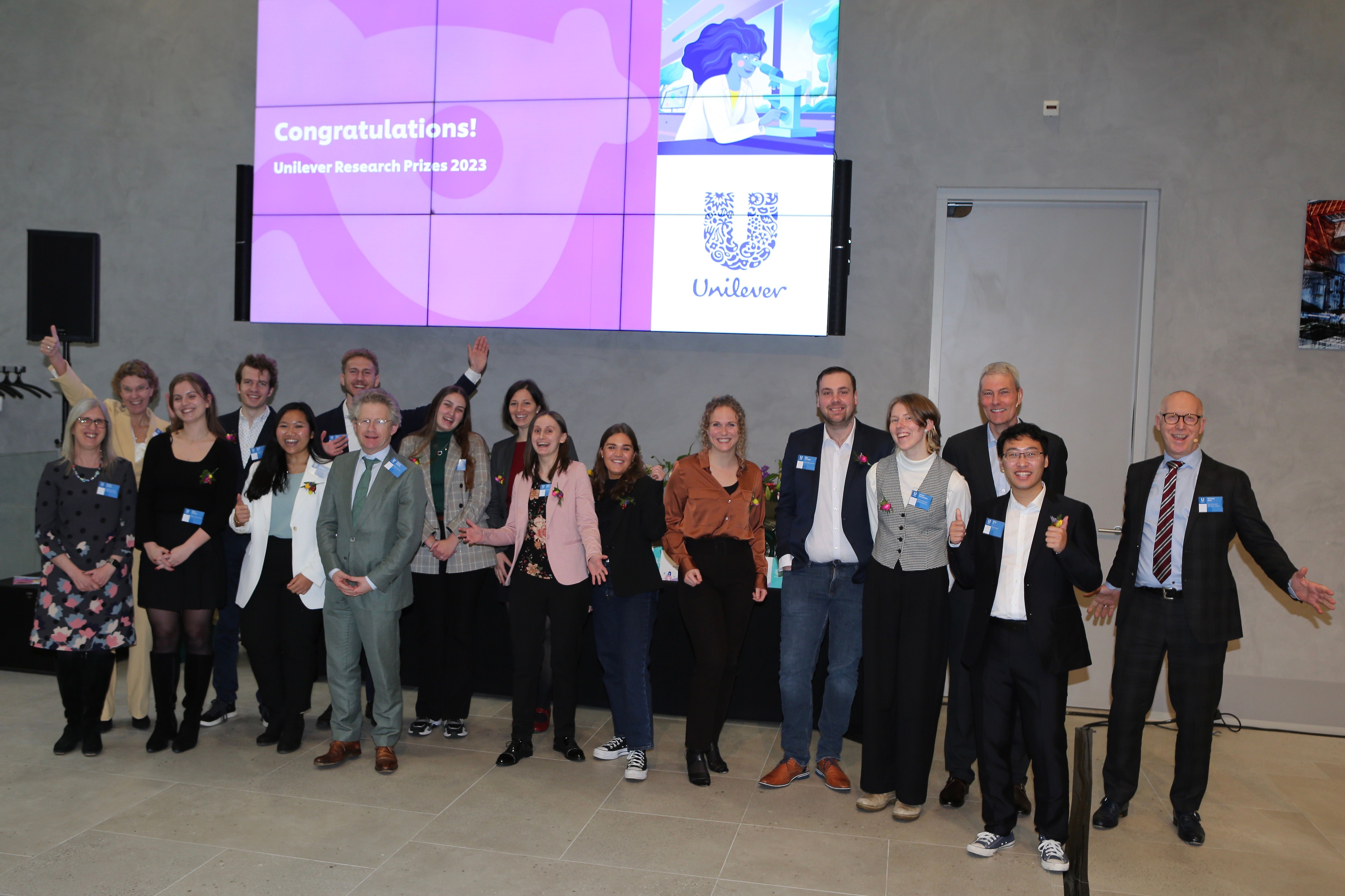 A group of people cheering